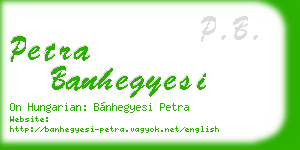 petra banhegyesi business card